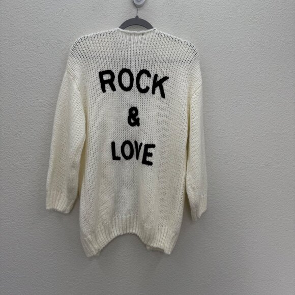 Fashion Rock & Love Open Front Knit Cardigan Sweater Womens size Small - Picture 1 of 8